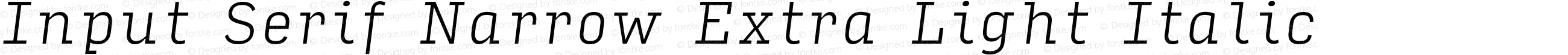 Input Serif Narrow Extra Light Italic