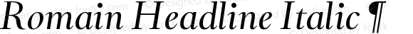 Romain Headline Italic ¶