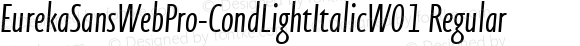 EurekaSansWebPro-CondLightItalicW01 Regular