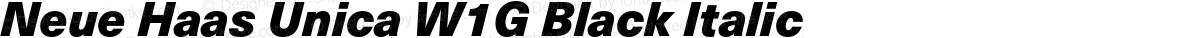 Neue Haas Unica W1G Black Italic