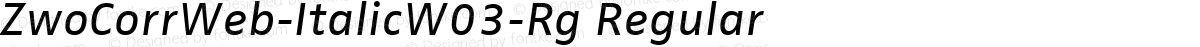 ZwoCorrWeb-ItalicW03-Rg Regular