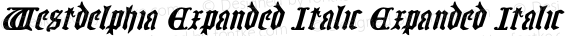 Westdelphia Expanded Italic Expanded Italic