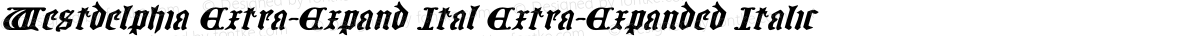 Westdelphia Extra-Expand Ital Extra-Expanded Italic