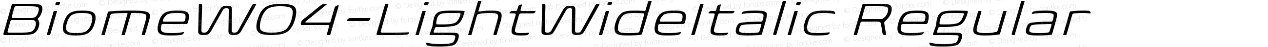 BiomeW04-LightWideItalic Regular