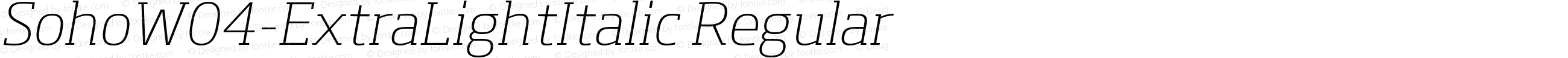 SohoW04-ExtraLightItalic Regular