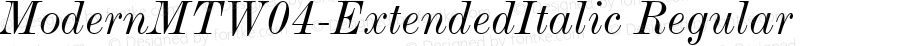 Modern MT W04 Extended Italic