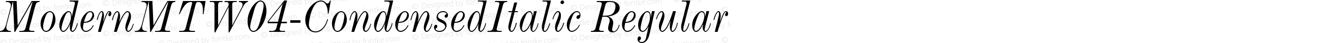 Modern MT W04 Condensed Italic