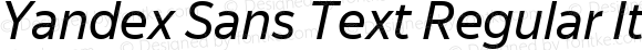 Yandex Sans Text Regular Italic