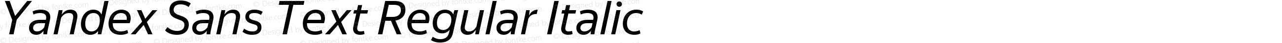 Yandex Sans Text Regular Italic