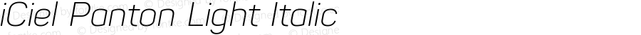 iCiel Panton Light Italic Version 1.00 February 7, 2015, initial release