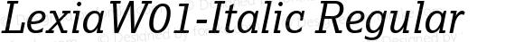 Lexia W01 Italic