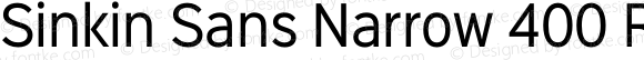 Sinkin Sans Narrow 400 Regular Regular