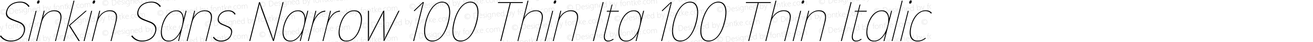 Sinkin Sans Narrow 100 Thin Ita 100 Thin Italic