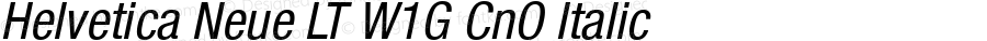 Helvetica Neue LT W1G CnO Italic Version 1.001 2015