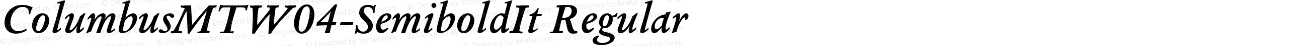 Columbus MT W04 Semibold Italic