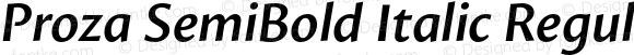 Proza SemiBold Italic Regular