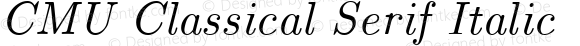 CMU Classical Serif Italic