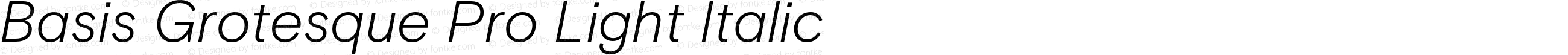 Basis Grotesque Pro Light Italic