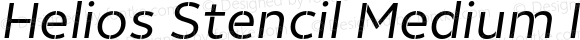 Helios Stencil Medium Italic