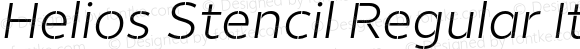 Helios Stencil Regular Italic