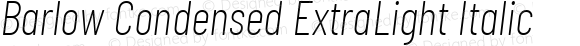Barlow Condensed ExtraLight Italic