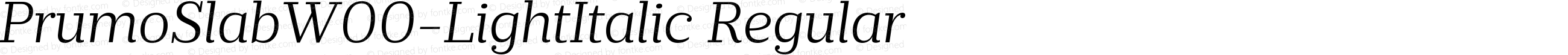 Prumo Slab W00 Light Italic