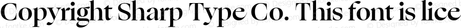 Copyright Sharp Type Co. This font is licensed for web use only.