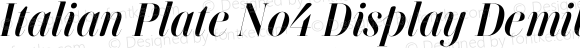 Italian Plate No4 Display Demibold Italic