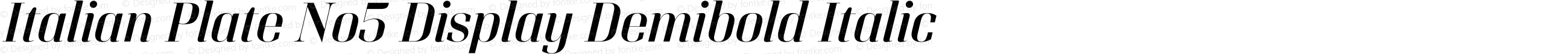 Italian Plate No5 Display Demibold Italic