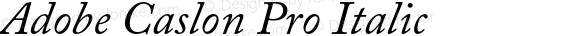 Adobe Caslon Pro Italic