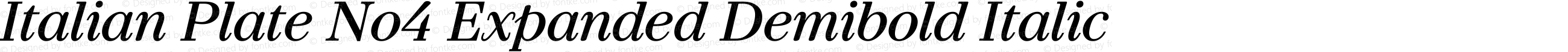 Italian Plate No4 Expanded Demibold Italic