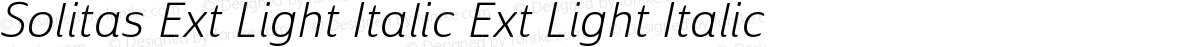 Solitas Ext Light Italic Ext Light Italic