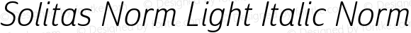 Solitas Norm Light Italic Norm Light Italic