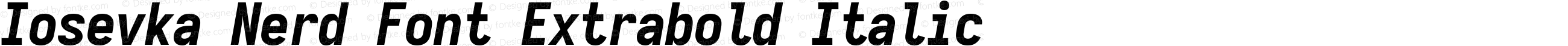 Iosevka Nerd Font Extrabold Italic