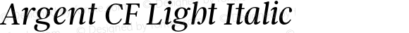 Argent CF Light Italic