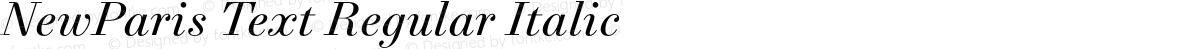 NewParis Text Regular Italic