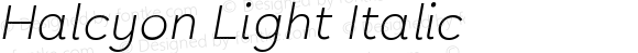 Halcyon Light Italic