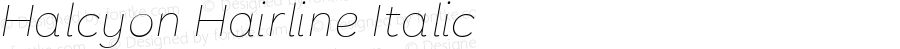 Halcyon Hairline Italic