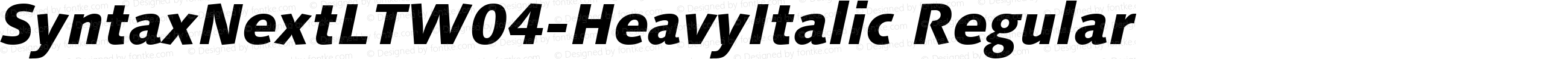 SyntaxNextLTW04-HeavyItalic Regular