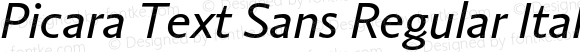 Picara Text Sans Regular Italic