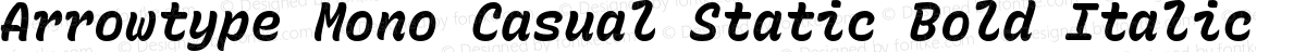 Arrowtype Mono Casual Static Bold Italic