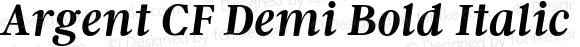 Argent CF Demi Bold Italic