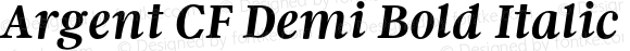 Argent CF Demi Bold Italic