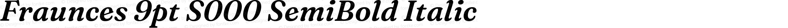 Fraunces 9pt S000 SemiBold Italic