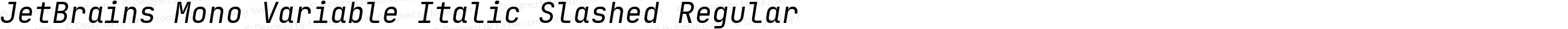 JetBrains Mono Variable Italic Slashed