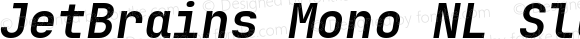 JetBrains Mono NL Slashed Bold Italic