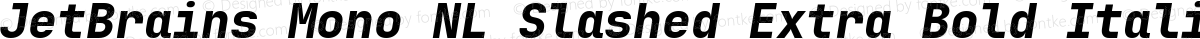 JetBrains Mono NL Slashed Extra Bold Italic