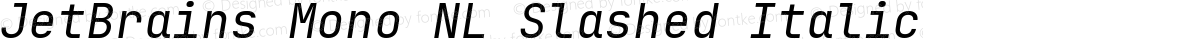 JetBrains Mono NL Slashed Italic