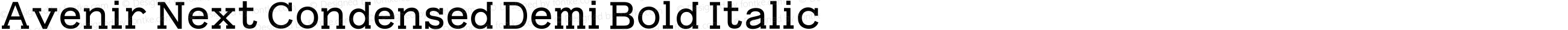 Avenir Next Condensed Demi Bold Italic