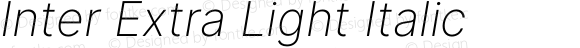 Inter Extra Light Italic